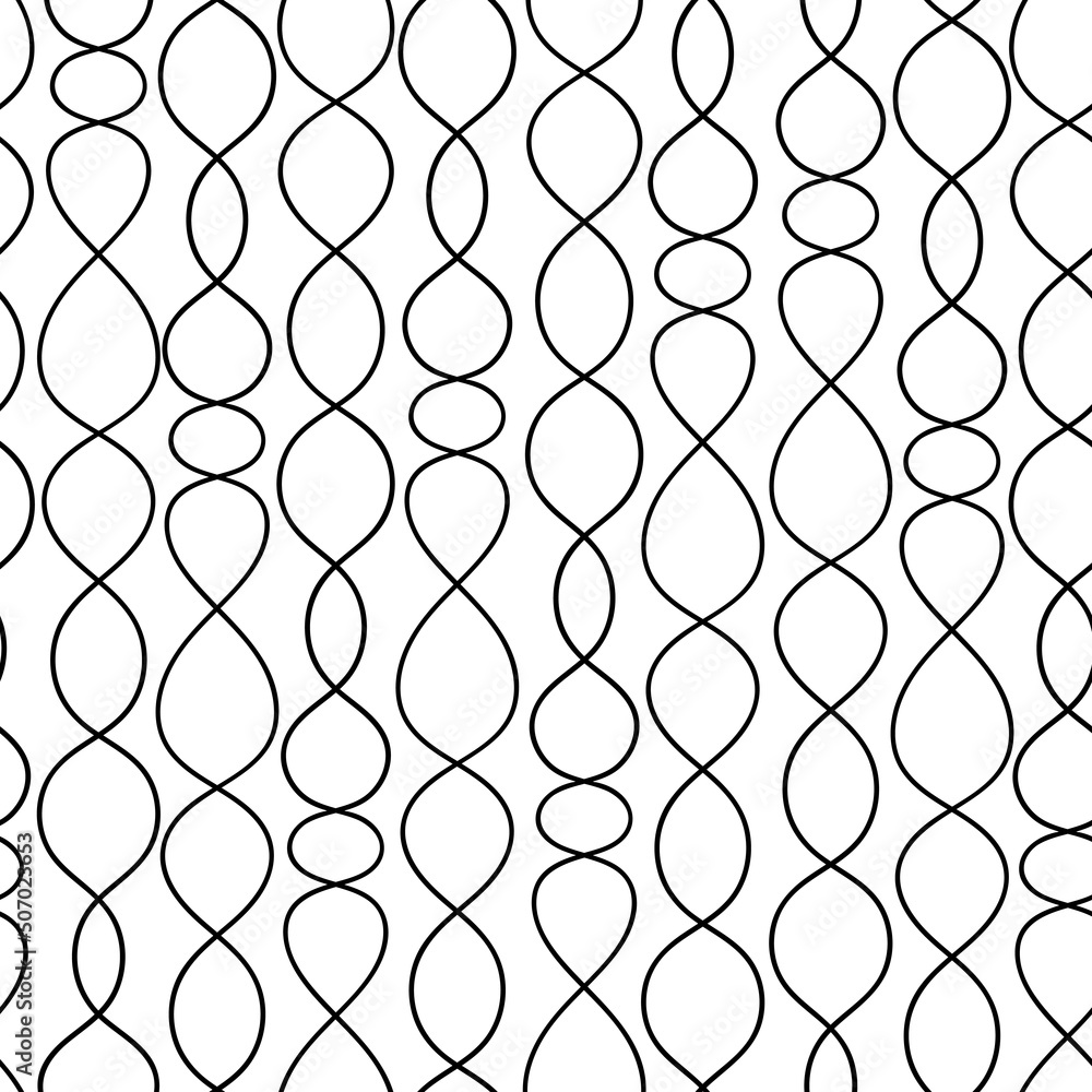 Naklejka premium Endless pattern of hand drawn thin chains