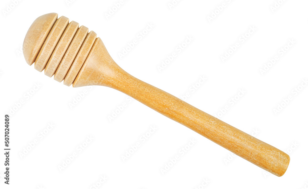 Wooden stick for honey isolated on a white background, Save clipping path. Wooden stick for honey isolated on a white background, Save clipping path.