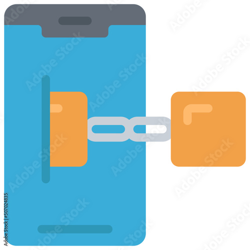 Mobile Blockchain Icon