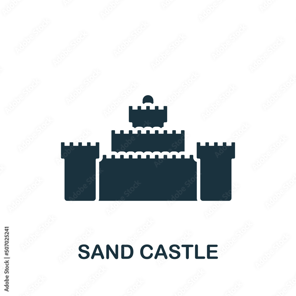 Sand Castle icon. Monochrome simple Summer icon for templates, web design and infographics