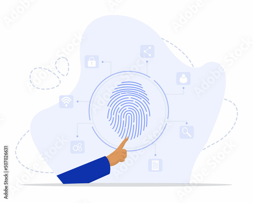 Fingerprint concept illustration. Symbol of identity, security or privacy