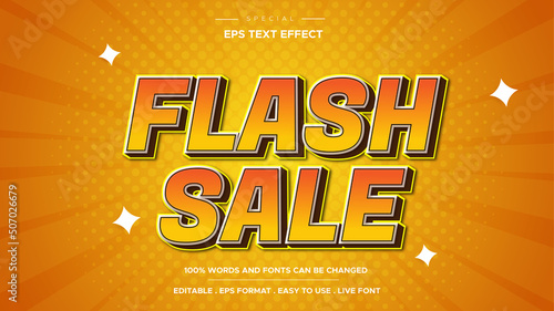 Flash sale text effect banner template design