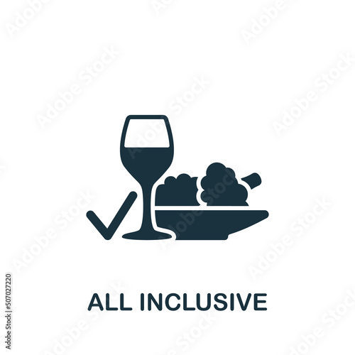 All Inclusive icon. Monochrome simple Travel icon for templates, web design and infographics