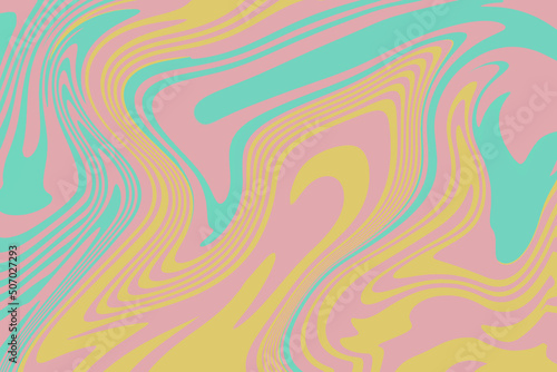 Hand drawn colorful retro style groovy psychedelic background