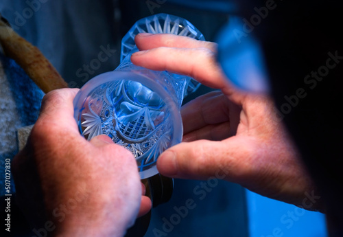 Master craftsman work with glass