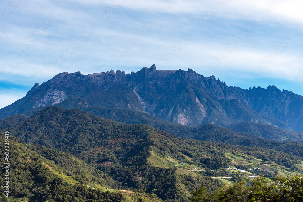 View of Mt Kinabalu in Sabah Borneo Malaysia
