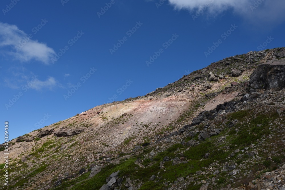 Climbing mountain ridge