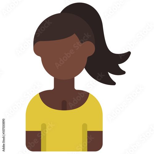 Sharp Pony Tail Woman Icon