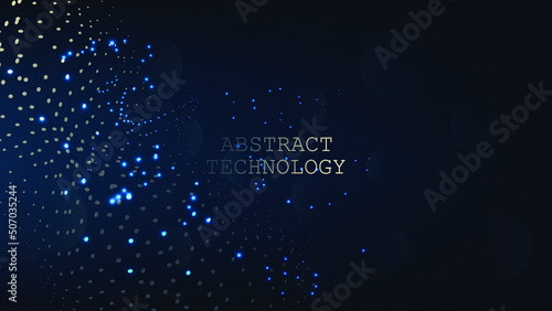 Abstract dark Geometrical Background Connection structure. Science background. onnecting dots and lines. Big data visualization and Business .Vector illustration. music wave