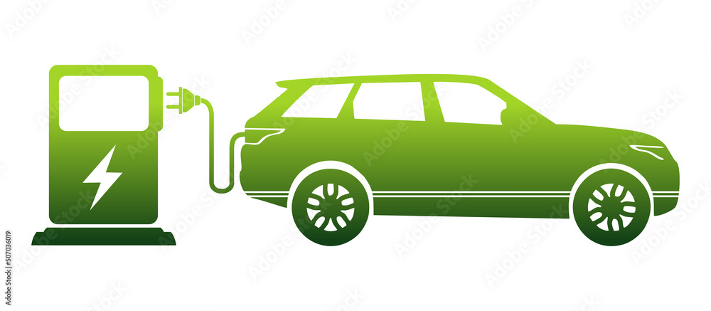 Electric car with plug icon symbol, Green hybrid vehicles charging point logotype. Eco car concept with electric charge.
Electric car with plug icon symbol, Green hybrid vehicles charging point logotype. Eco car concept with electric charge.