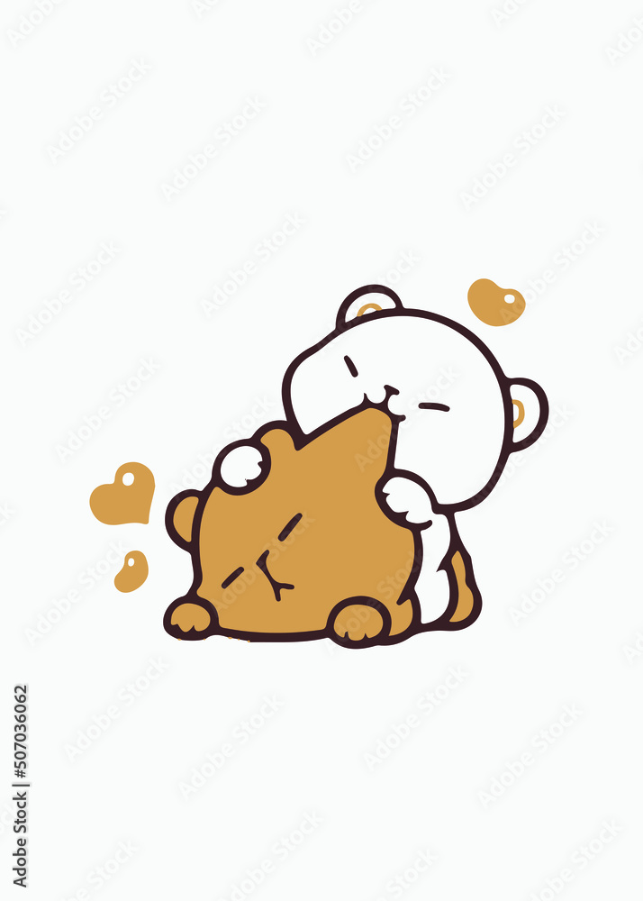 Fototapeta premium Lovely couple teddy bears 