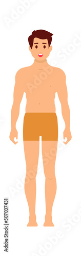 Man in swimming trunks. Vector illustration