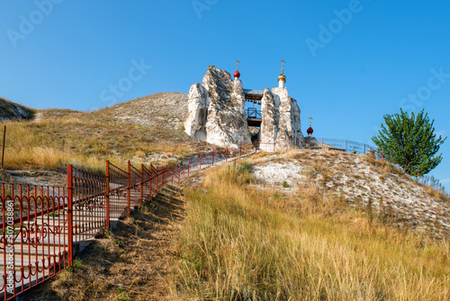 Village Kostomarovo, Voronezh region, Russia, Cave Cathedral of the Savior Image Not Made by Hands in the Kostomarovsky Spassky Convent photo