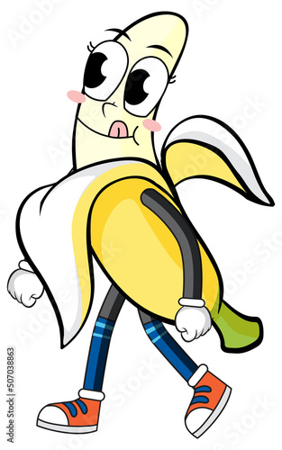 Banana with happy face