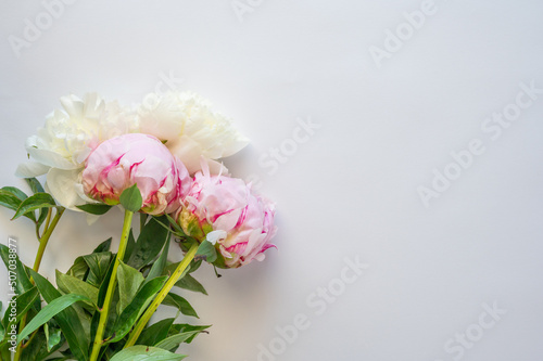 small bouquet of pastel peonies