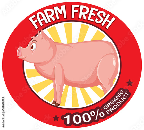 Pig farm fresh logo for pork products
