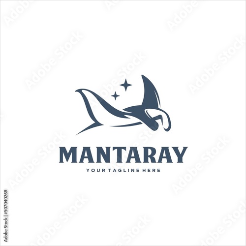 Manta Ray Black Manta Logo Design Vector Image