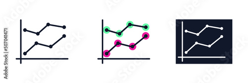 line graph icon symbol template for graphic and web design collection logo vector illustration