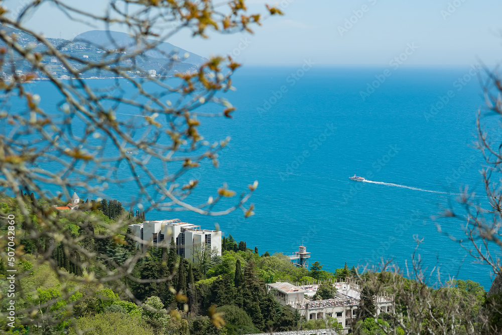 Yalta, Crimean Peninsula. sea, Against the backdrop of the Black Sea