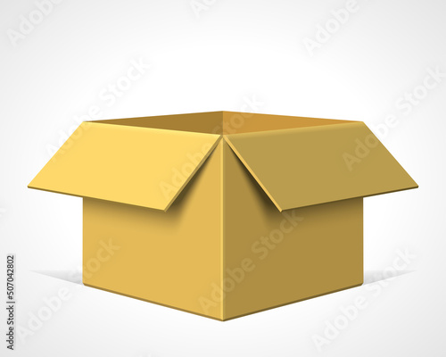 Delivery open box isolated on white background. Vector illustration