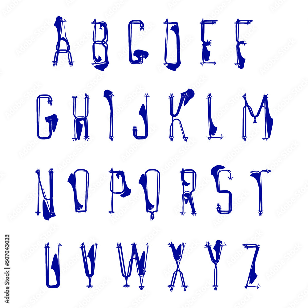 Thin Font With Abstract Graffiti Style Thin Font With Abstract Graffiti Style