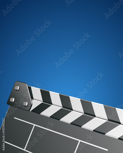 Clapperboard icon on white background vector illustration. Open clapper board for making movie and video production depicted isolated on white background