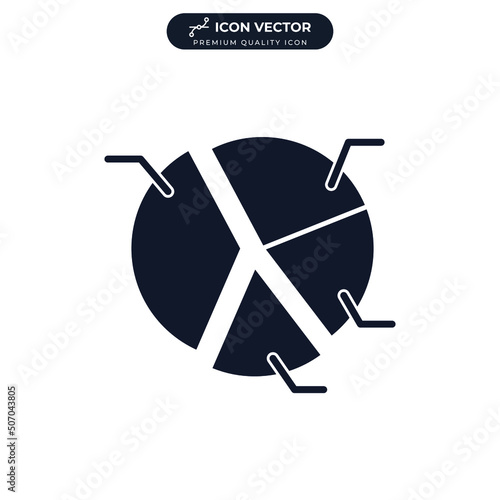 pie chart icon symbol template for graphic and web design collection logo vector illustration © keenan
