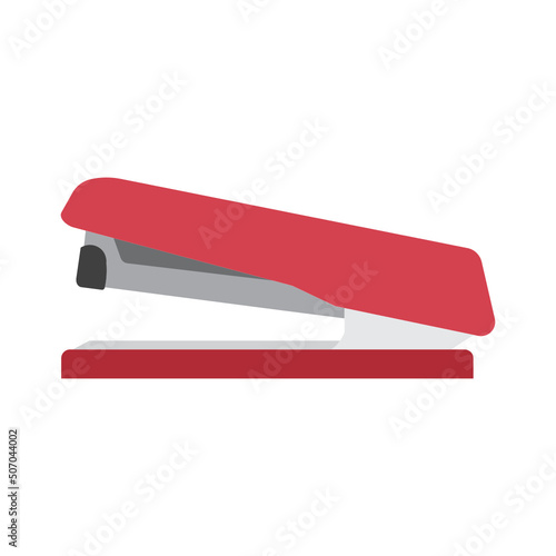 red stapler isolated on white background
