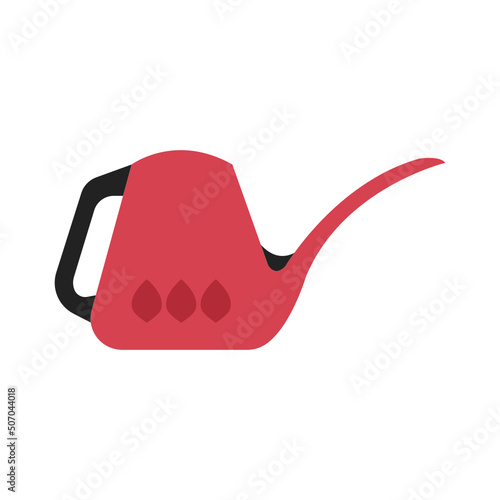 red watering can isolated on white background