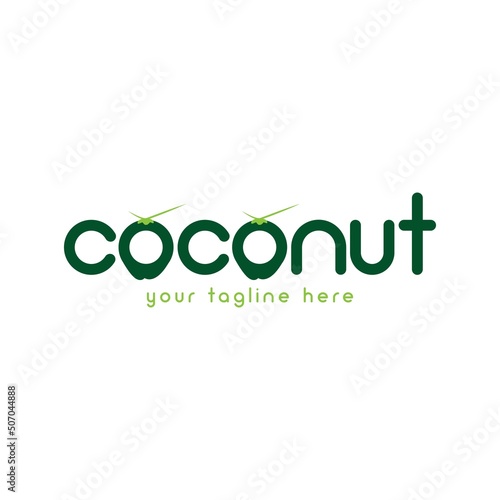 coconut logo design template. vector