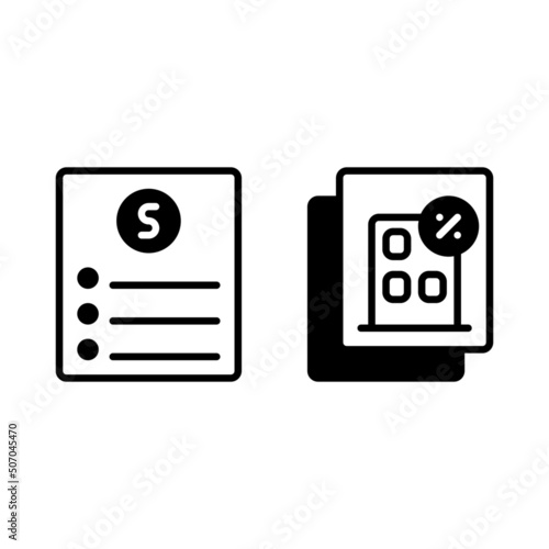 price list, promotion flyee icon with solid line style. Suitable for website design, logo, app and UI. Based on the size of the icon in general, so it can be reduced.