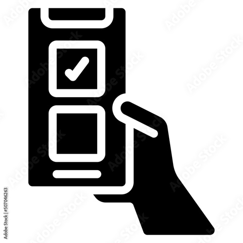 Mobile Voting Hand Icon