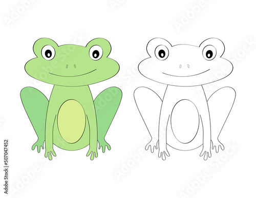 hand-drawn frog for the coloring book 