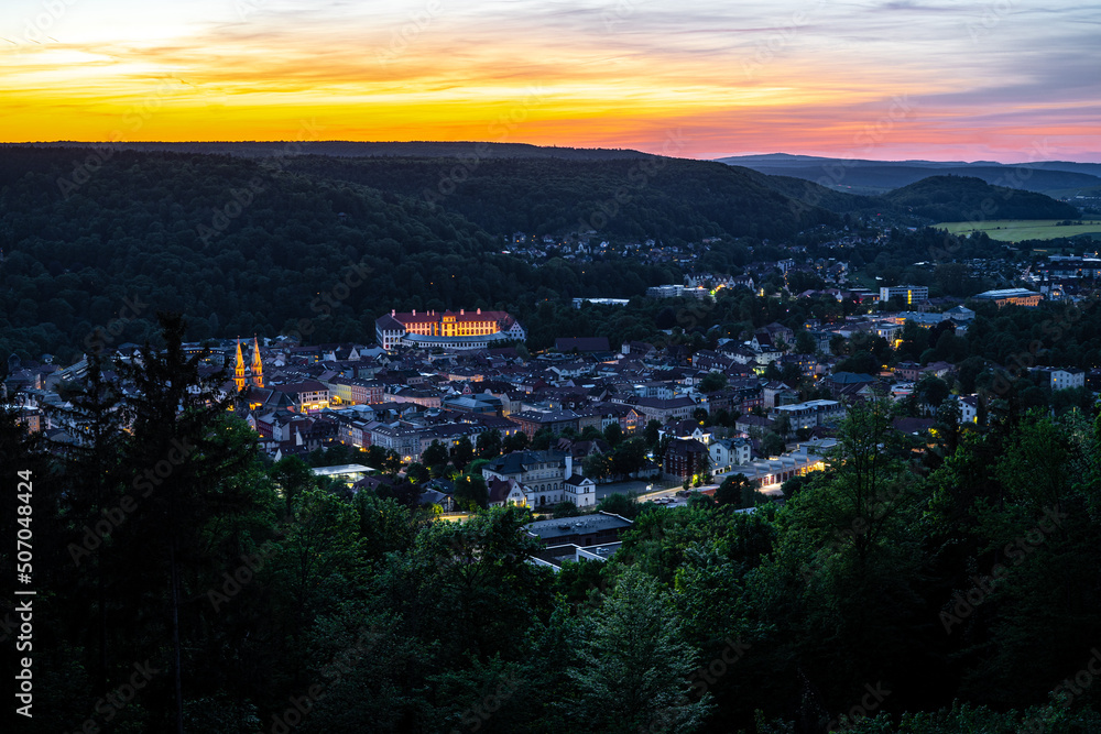 Nightphotography of meiningen in Thuringian Forest