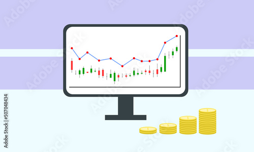 Window dressing market vector, anomaly in the capital market at the end of the year. Increase in the price of shares of publicly traded companies on the stock exchange