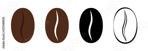 Coffee bean illustration vector icon