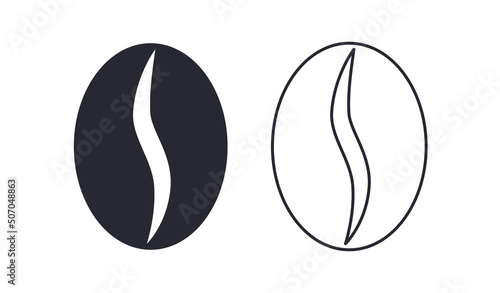 Coffee bean vector illustration icon