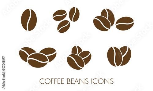 Coffee beans vector icons