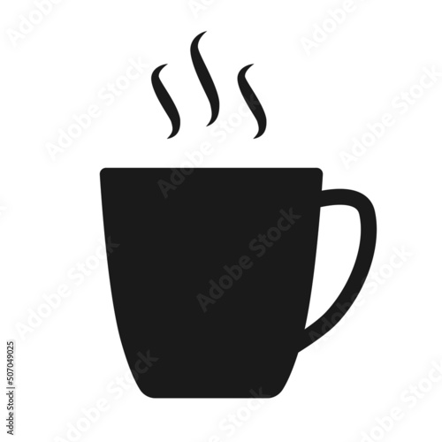 Canvastavla Mug of coffee or tea line art icon