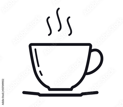 Soup coffee or tea line art symbol