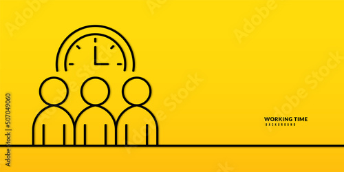 Business time manangement line drawing  background. Self organization, productivity and motivation concept