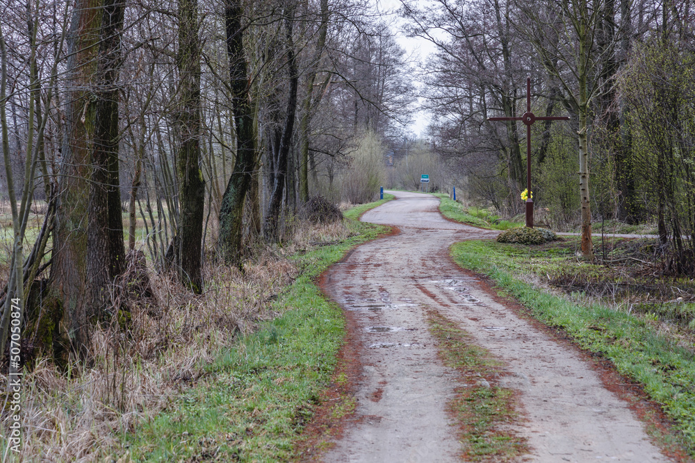 Dust road in Wegrow County, Masovia region, Poland Dust road in Wegrow County, Masovia region, Poland