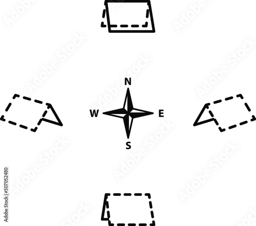 Roof direction icon   vector