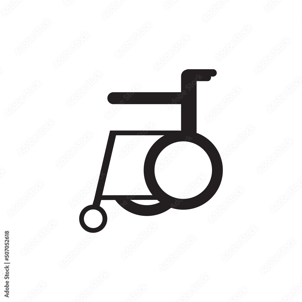 Wheelchair on a white background design Free Vector Wheelchair on a white background design Free Vector