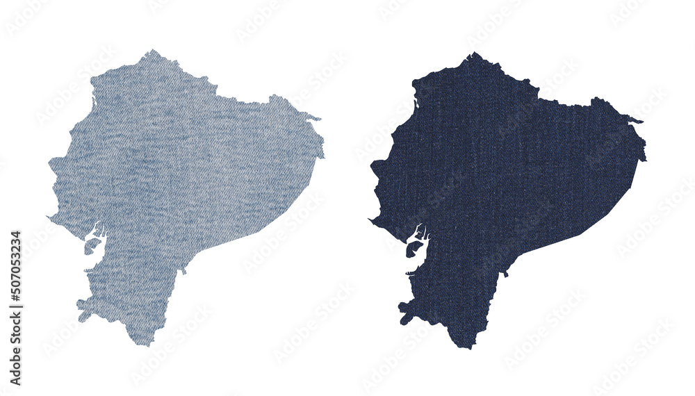 Political divisions. Patriotic sublimation denim textured backgrounds set on white. Ecuador