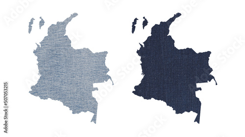 Political divisions. Patriotic sublimation denim textured backgrounds set on white. Colombia