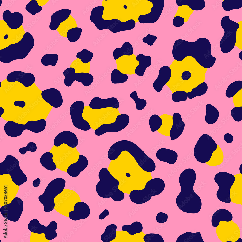 Pink Leopard seamless pattern. Vector hand drawn wild animal leo skin, cheetah spots texture for fashion print design, fabric, textile, wrapping paper, background, wallpaper Pink Leopard seamless pattern. Vector hand drawn wild animal leo skin, cheetah spots texture for fashion print design, fabric, textile, wrapping paper, background, wallpaper