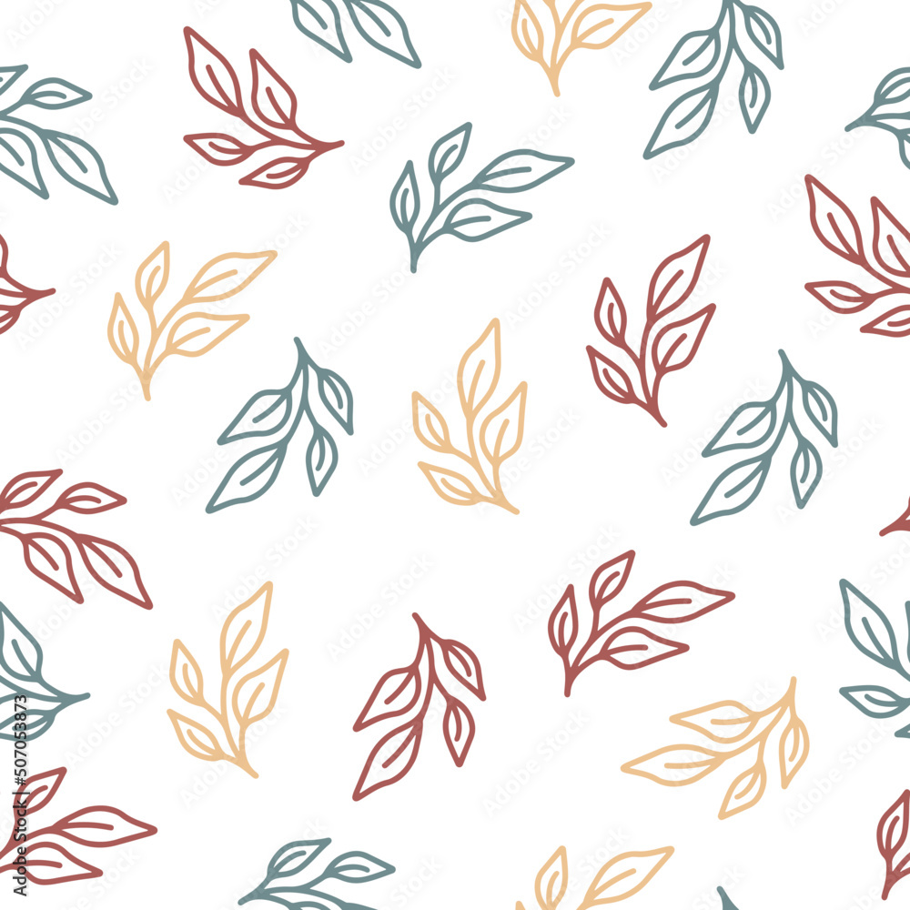 minimalistic seamless foliage pattern - decorate scrapbook, planner, stationery