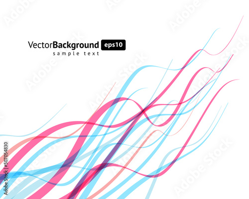 Abstract waving multicolored curved stripes dynamic flow business poster background template vector illustration. Colored wind line twirl circulation effect magic elegant stormy spiral backdrop design © Виктория Суханова