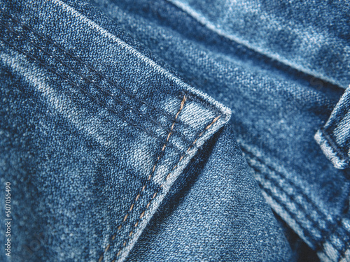 detail on old denim jeans